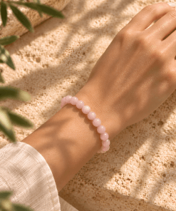 Alternative view of Pulsera Cuarzo Rosa- 8mm